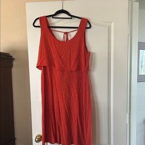 CAbi Orange Sleeveless Sundress Scoop Neck